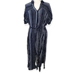 Fashion Nova Blue and White Casual Shirt Dress